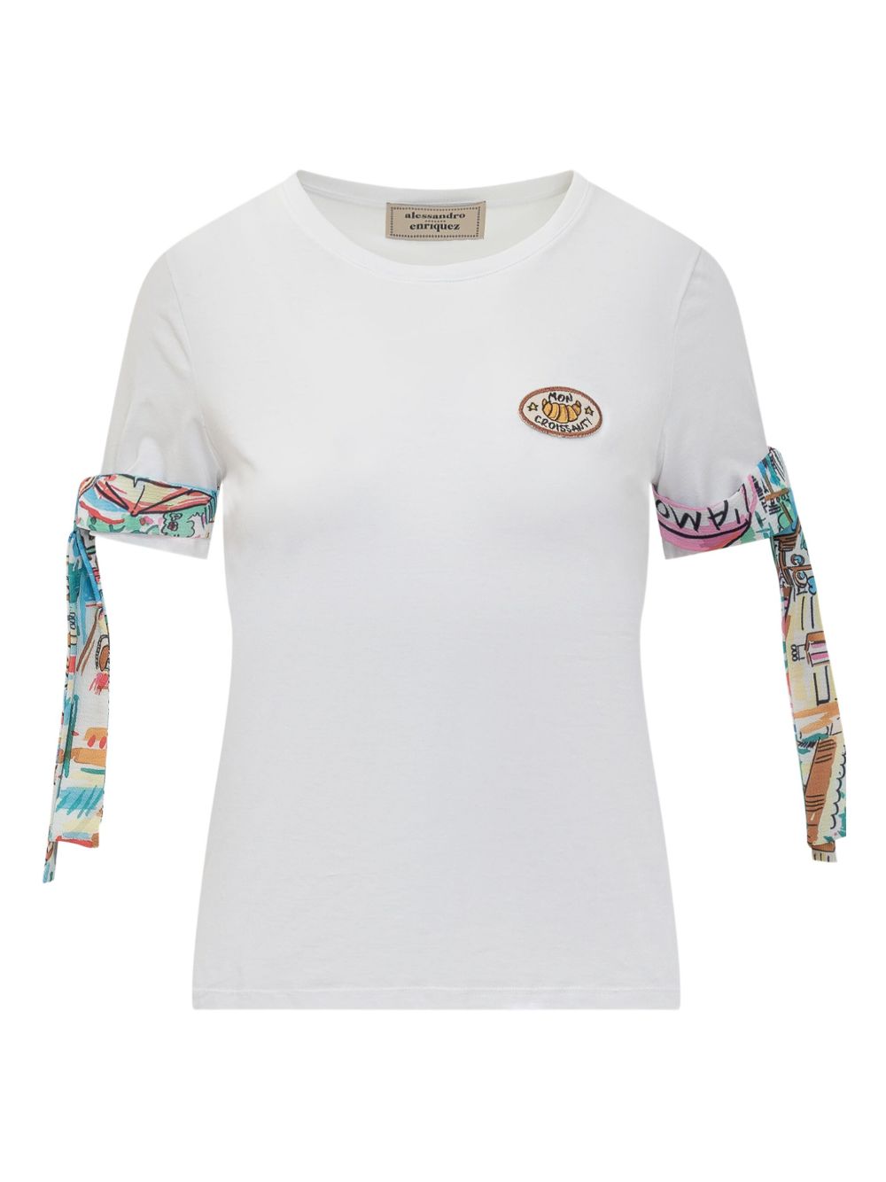 Alessandro enriquez foulard-detail T-shirt - White