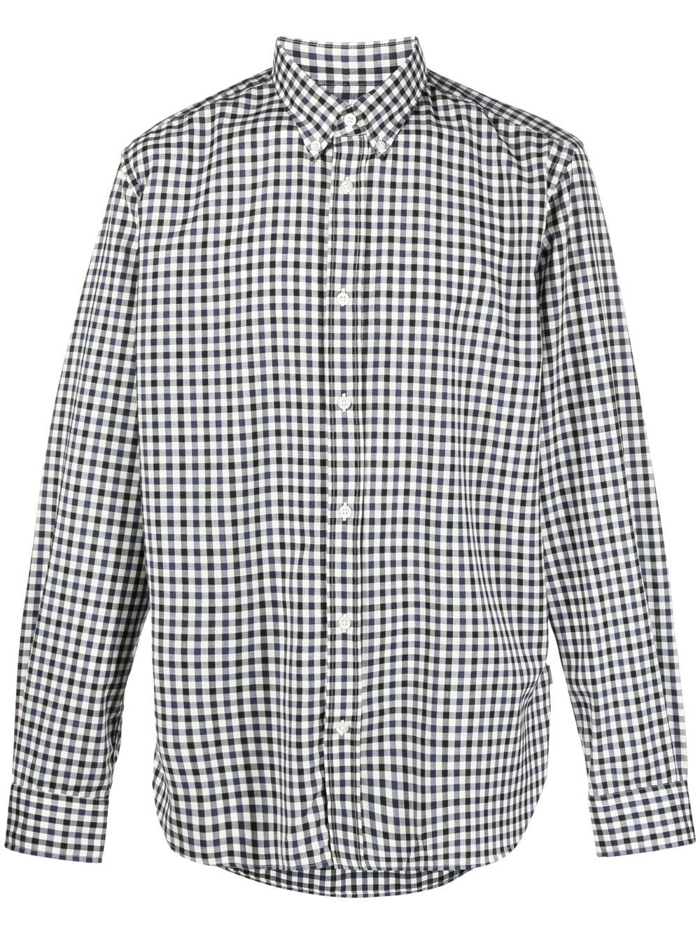 Fine-check virgin wool shirt - Blue