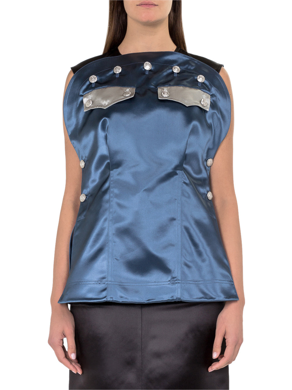 Satin Top with Button Details