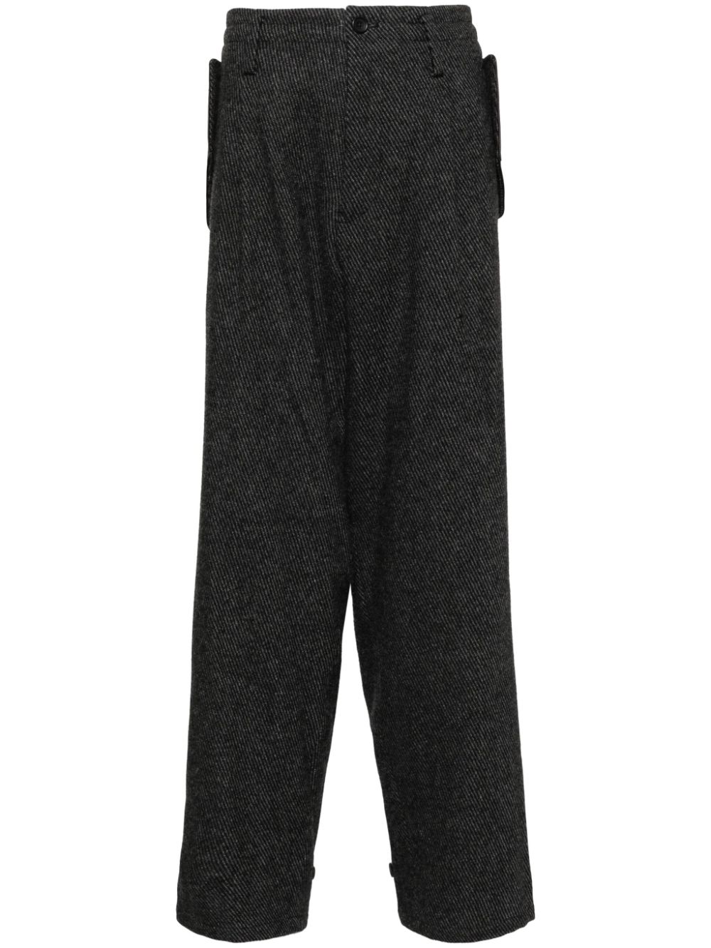 Twill tapered trousers - Black