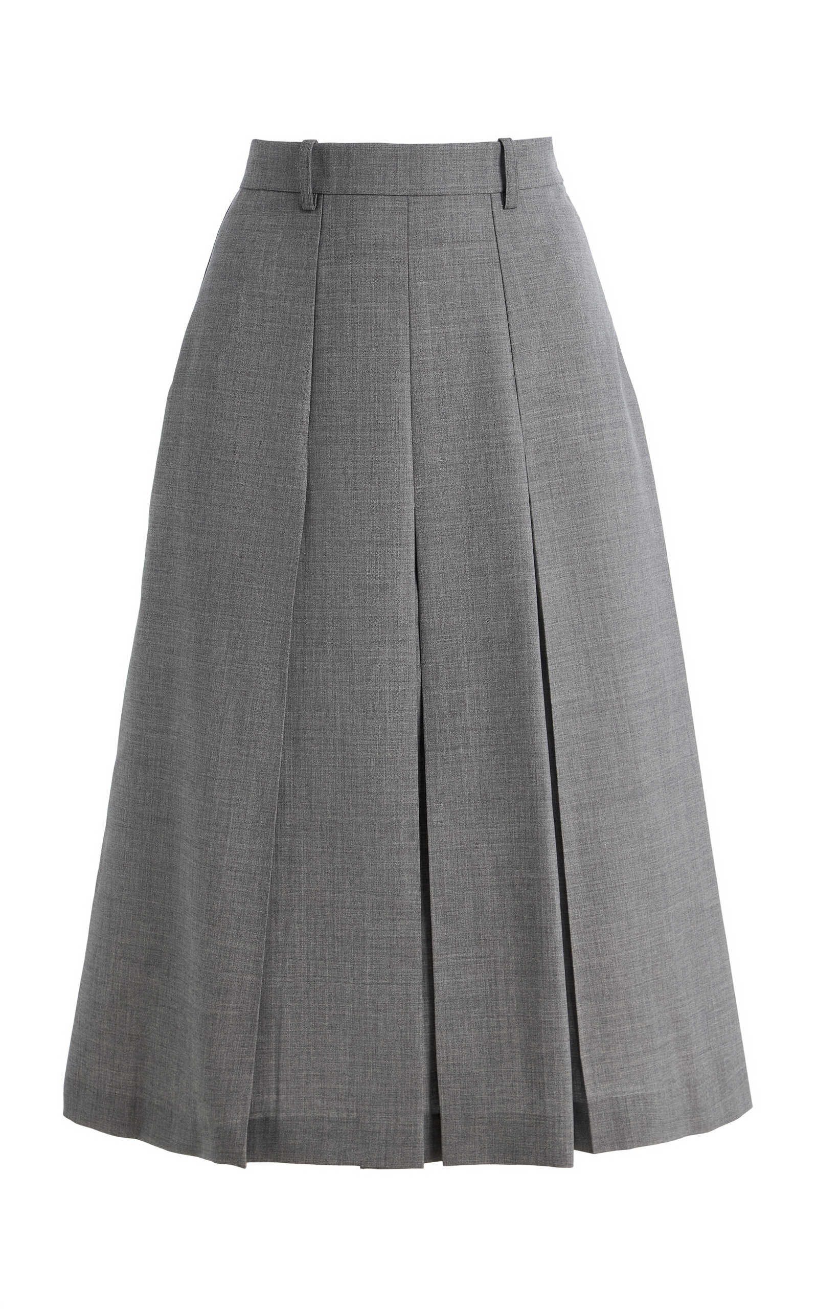 Pleated Wool Midi Skirt - Moda Operandi