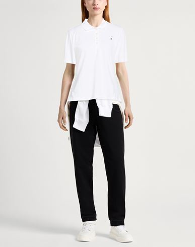 Woman Polo shirt White Size S Cotton, Elastane