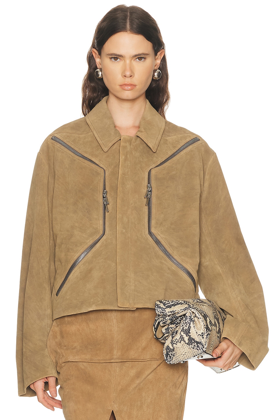 Rick Owens Heizer Mac Jacket in Tan