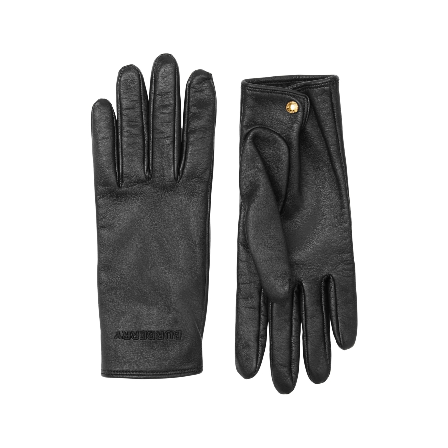 Chevron Lambskin Leather Gloves with Removable Overlay