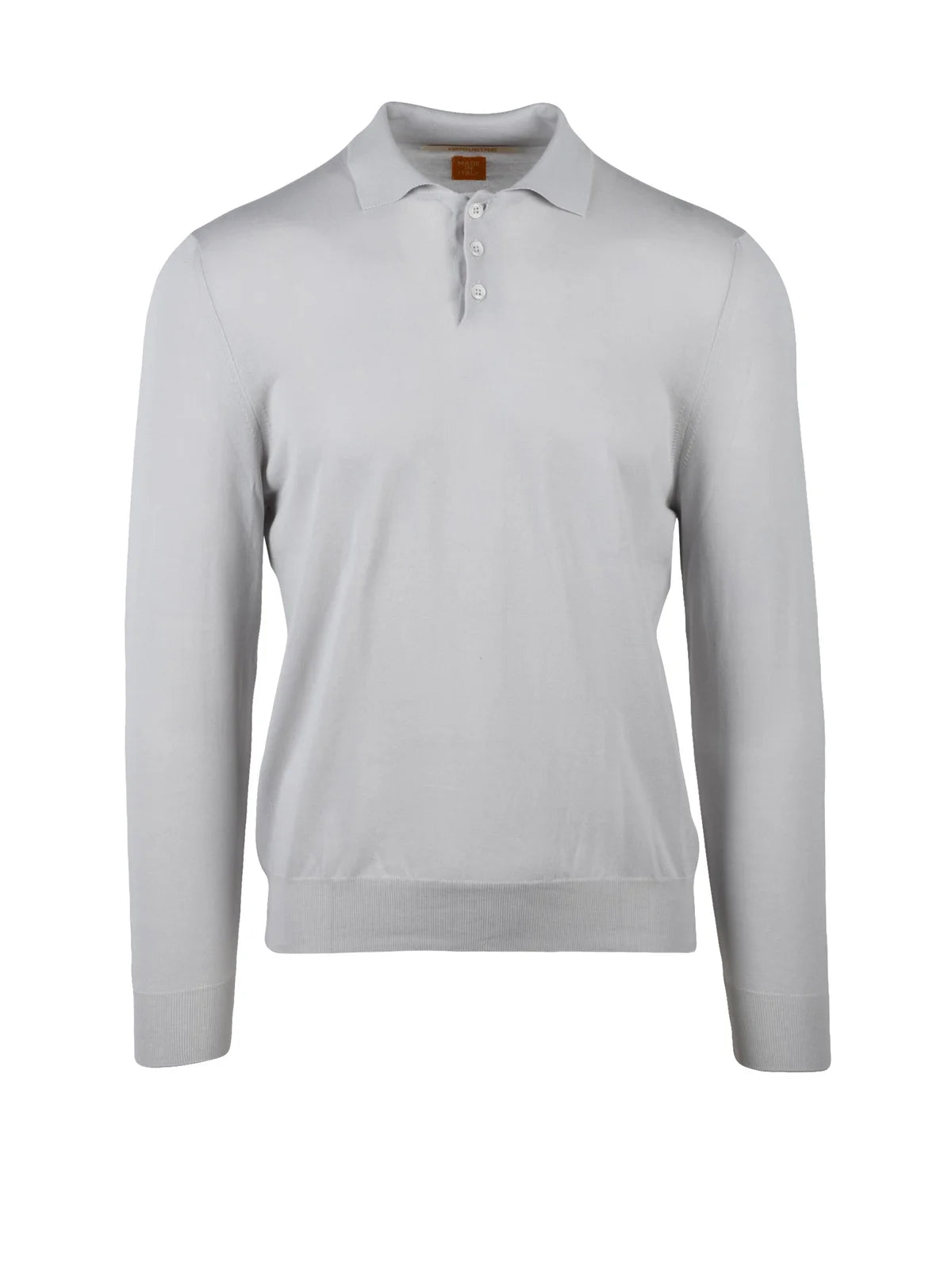 Knit Polo With Classic Collar And Three-Button Placket