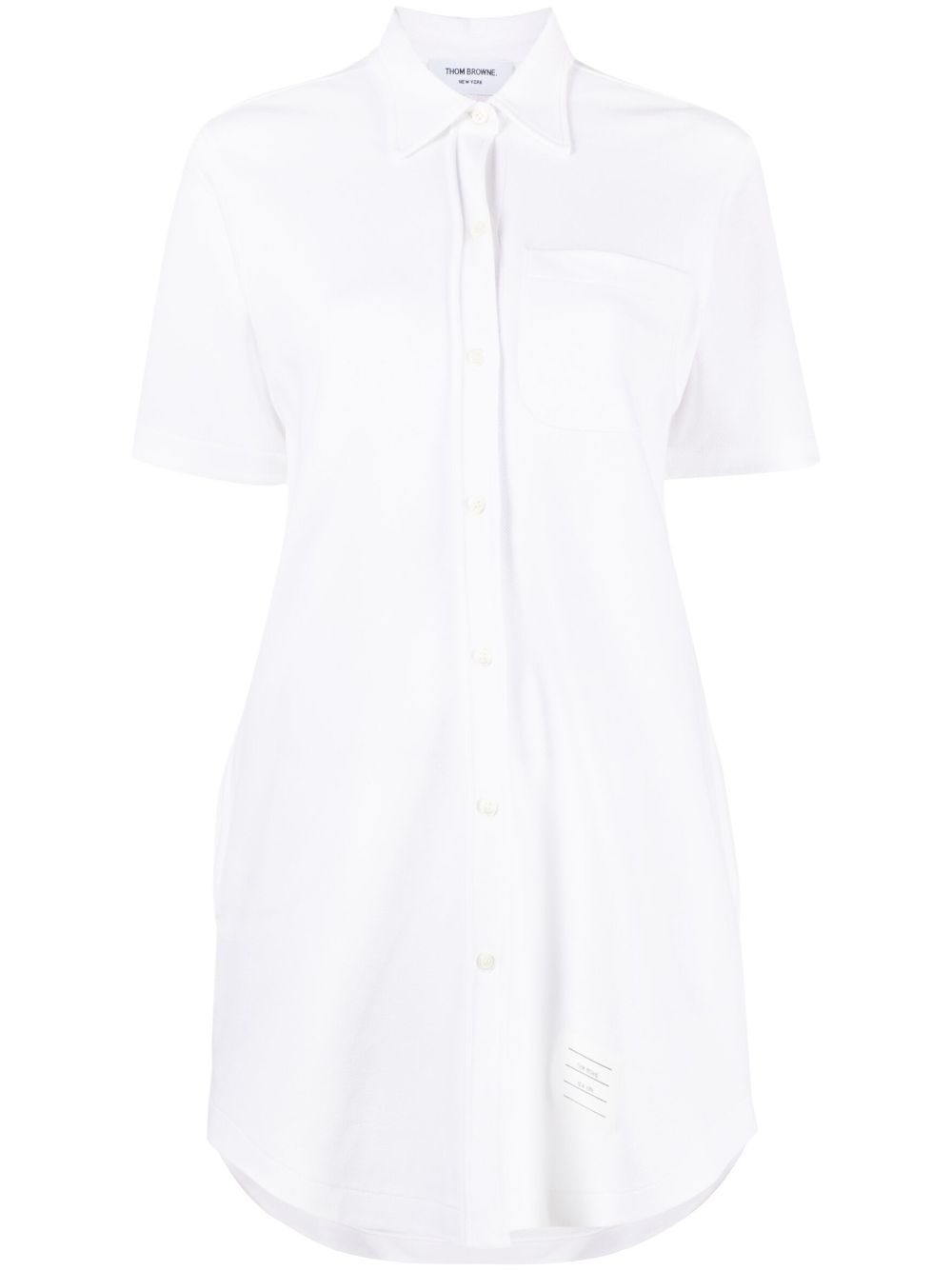 Sequin-detail cotton shirt dress - White