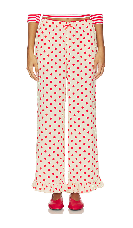 Lisa Says Gah Liora Ruffle Pant in Ivory. L. Also in S, XS, M, XL