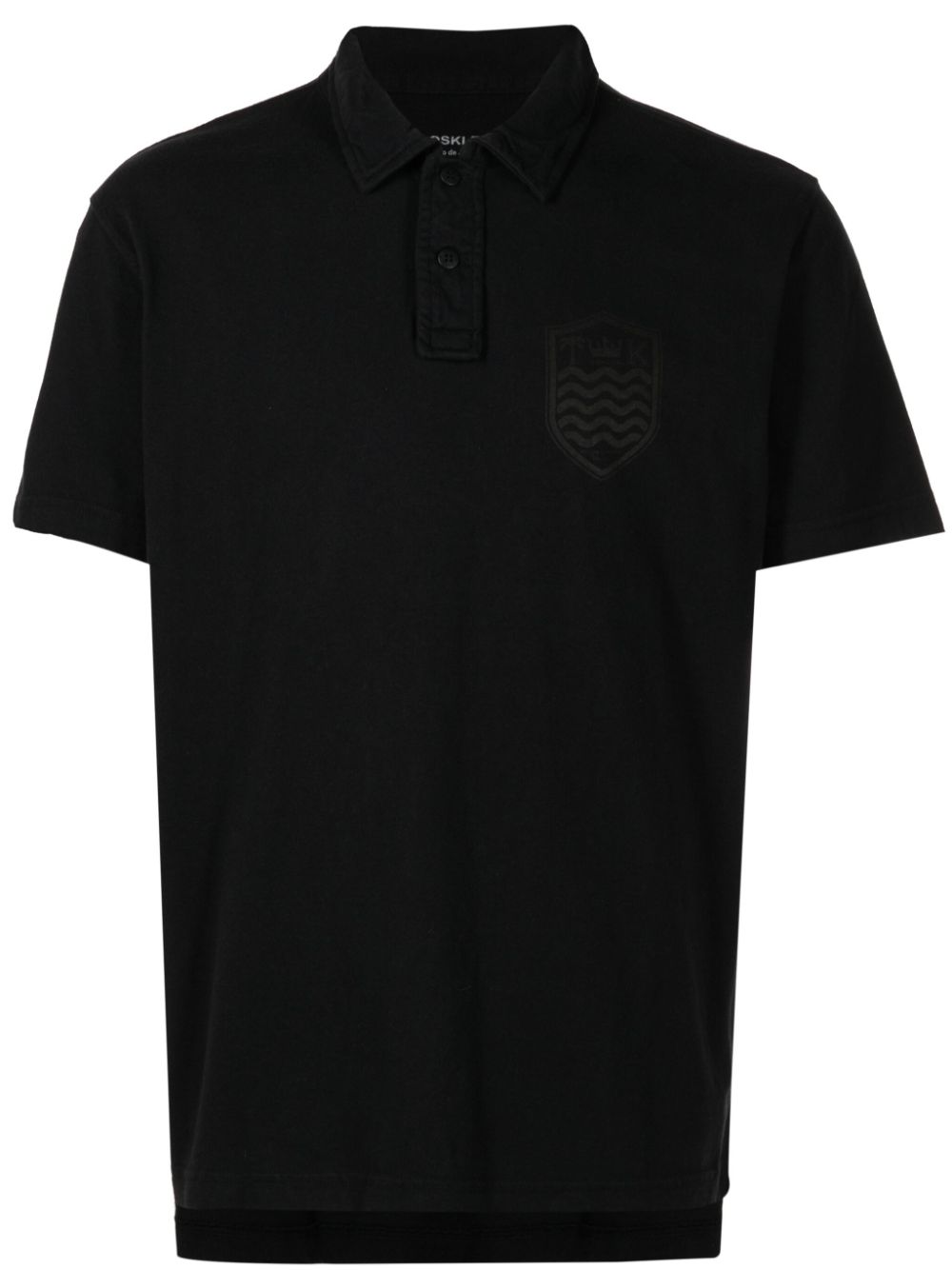 Short-sleeve cotton polo shirt - Black