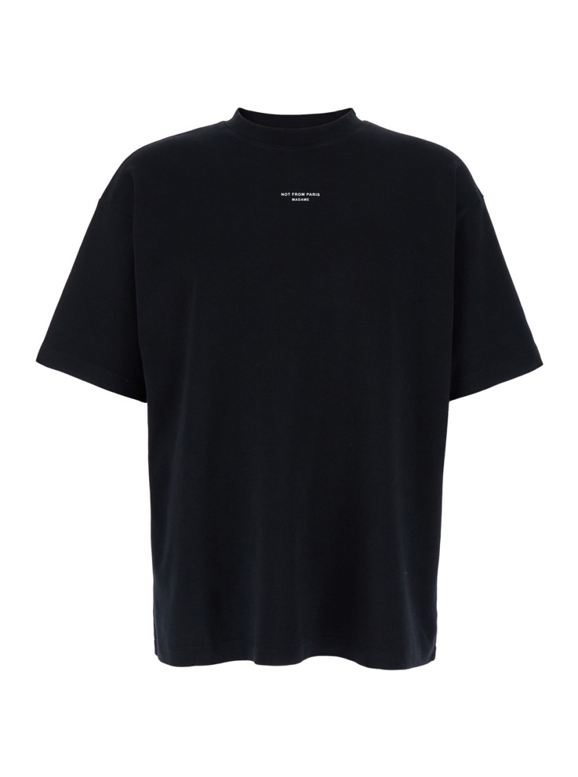 Slogan Classique Black Classic T-shirt With Logo Print In Cotton Blend Man