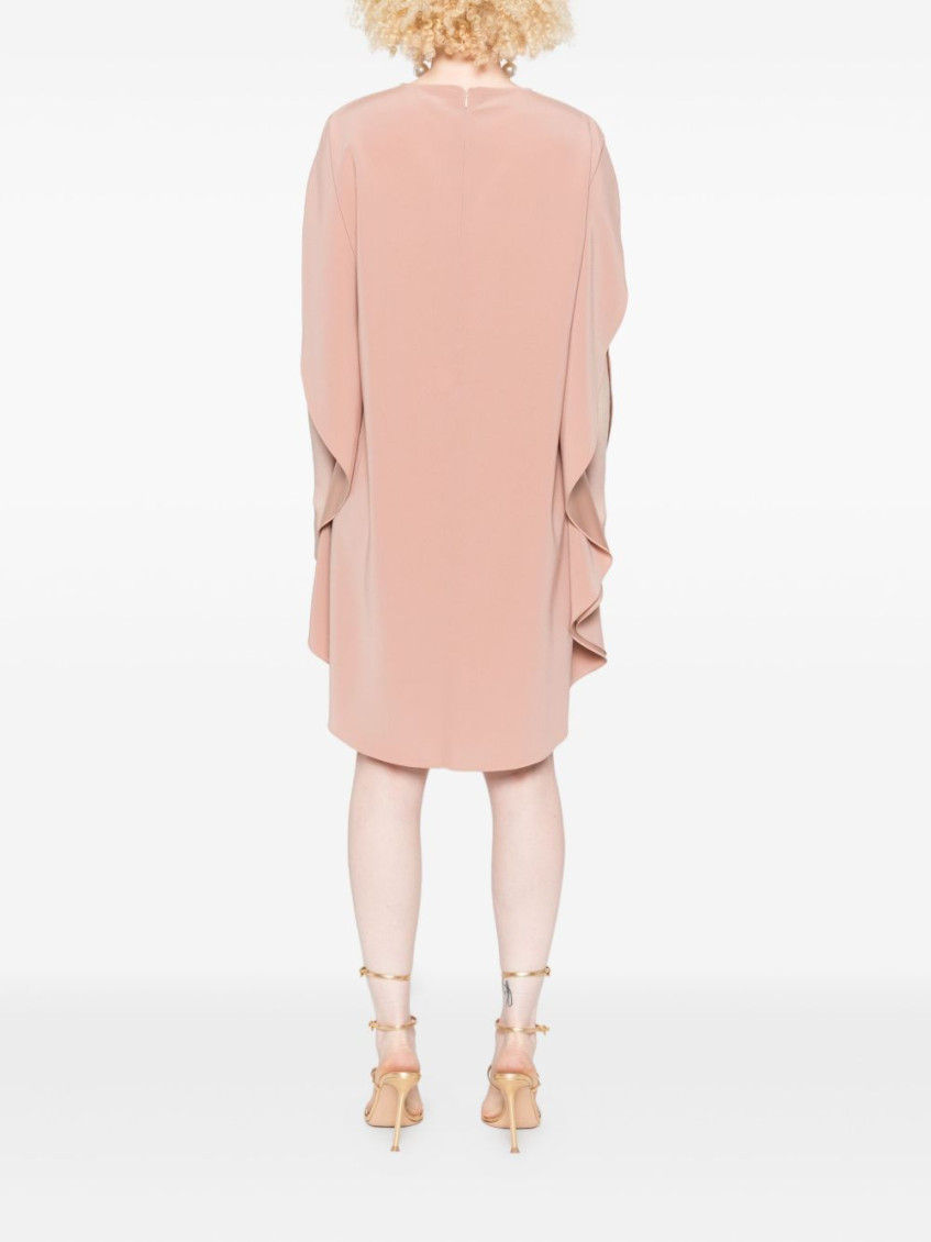 Pink Split-sleeve Midi Dress