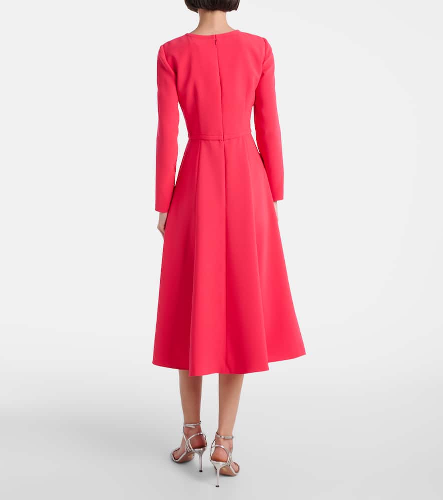 Bow-detail crêpe midi dress