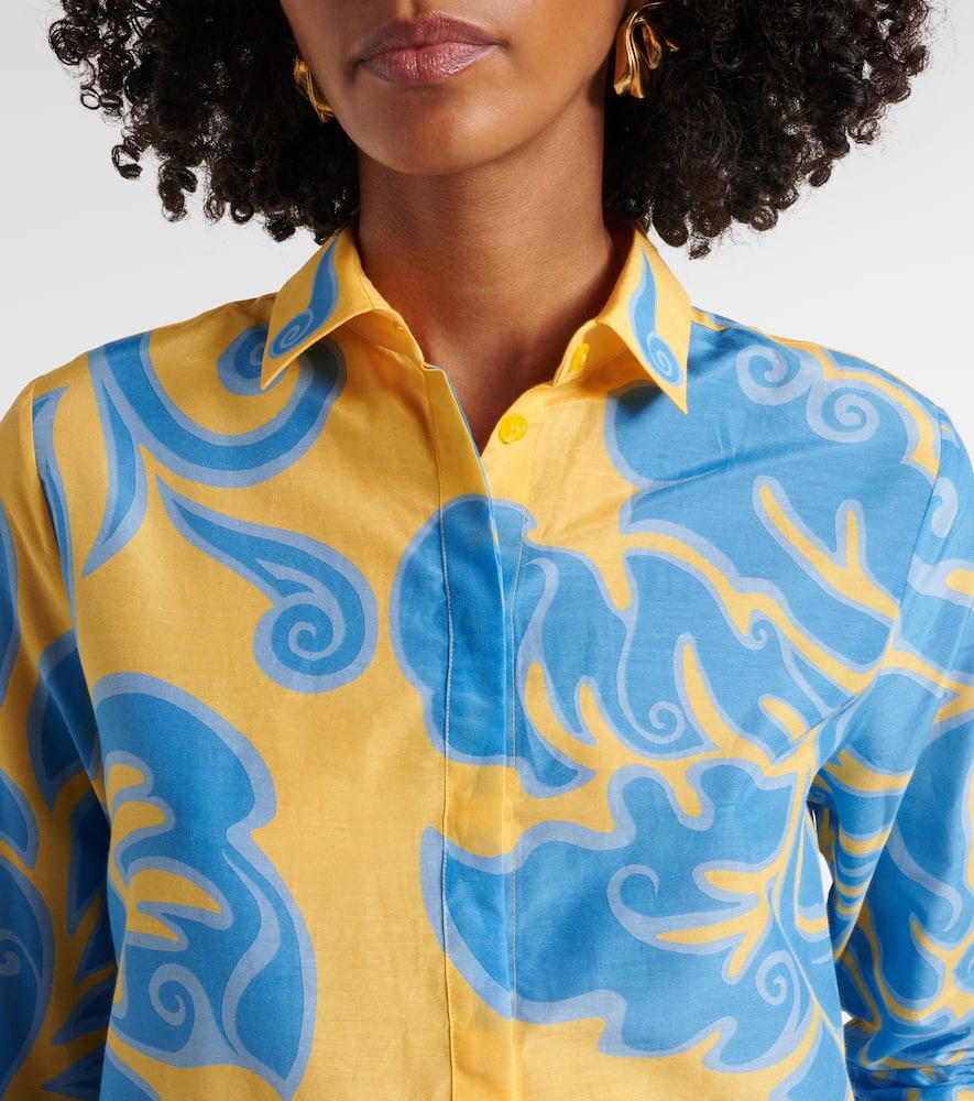 Printed cotton and silk shirt