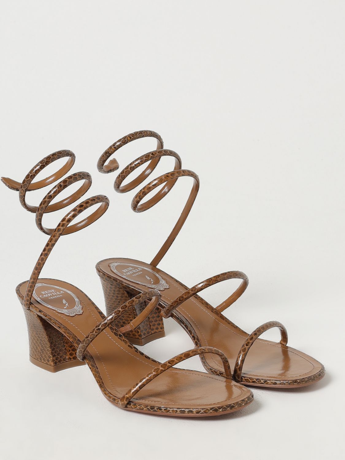 Heeled Sandals RENE CAOVILLA Woman color Leather