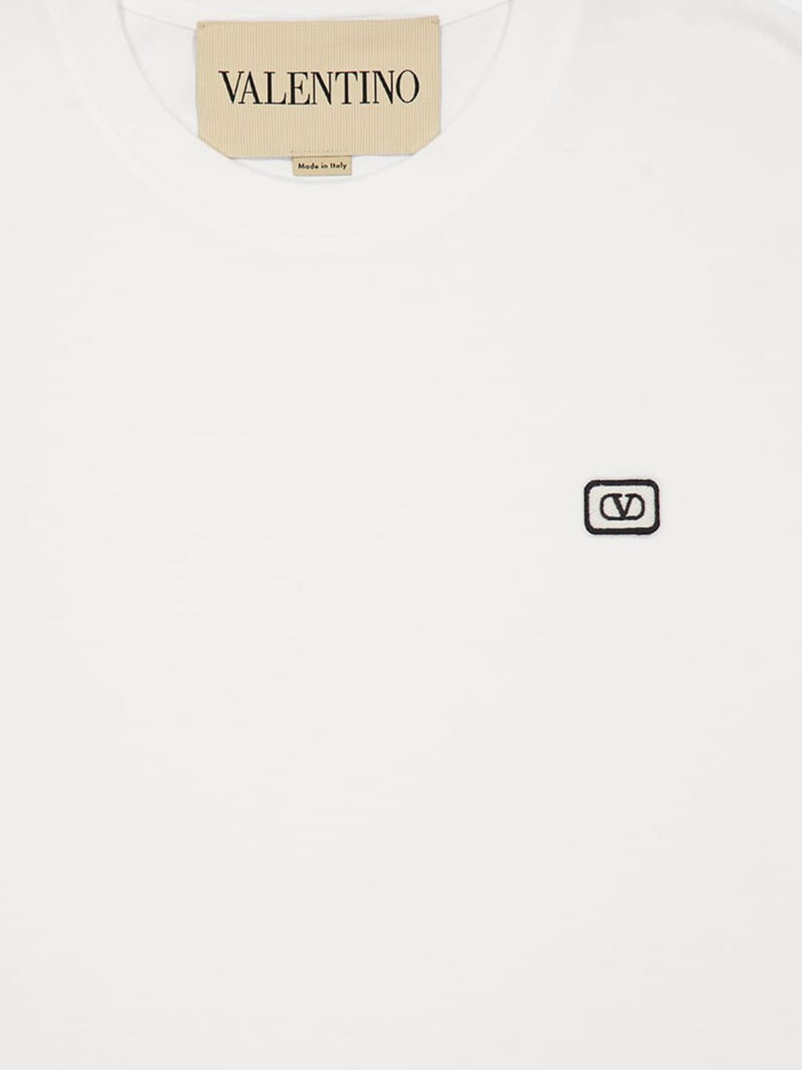 Slim Fit Cotton T-Shirt with VLogo Signature
