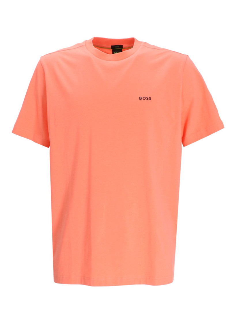 Peach Solid Crew Neck T-Shirt