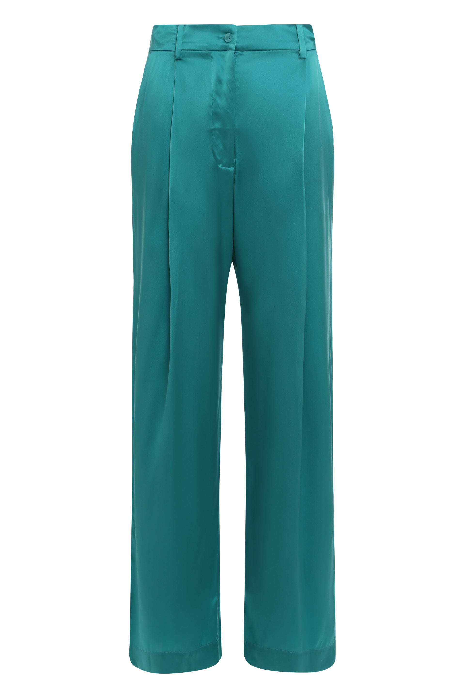 Emerson High-Rise Pleated Silk Pants