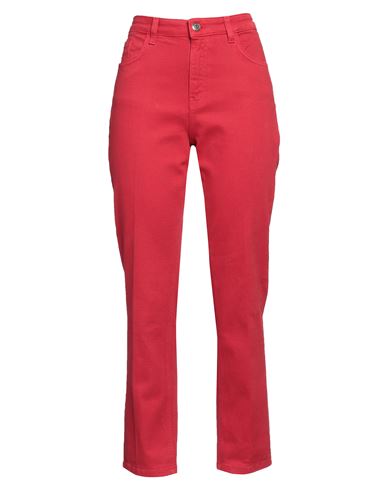 Kocca Woman Pants Red Size 25 Cotton, Elastane