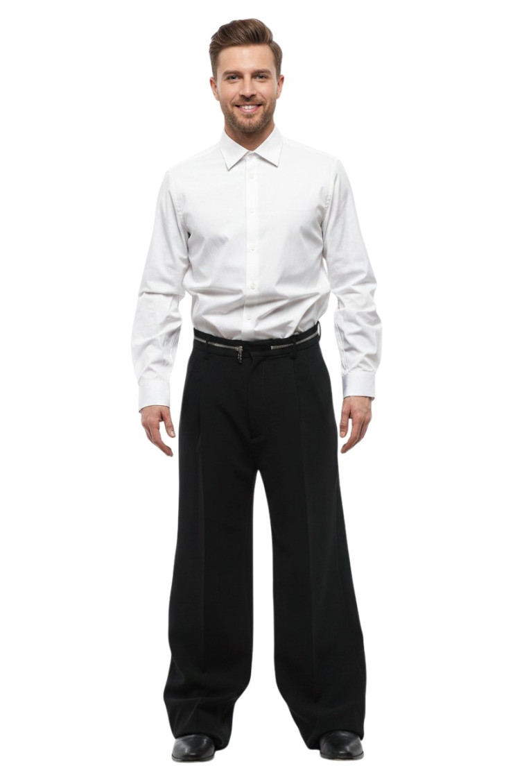 Black Loose Flat Front Pants