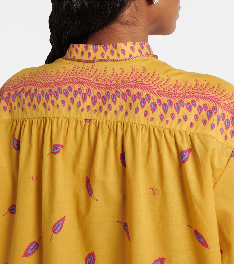 Printed cotton muslin shirt dress