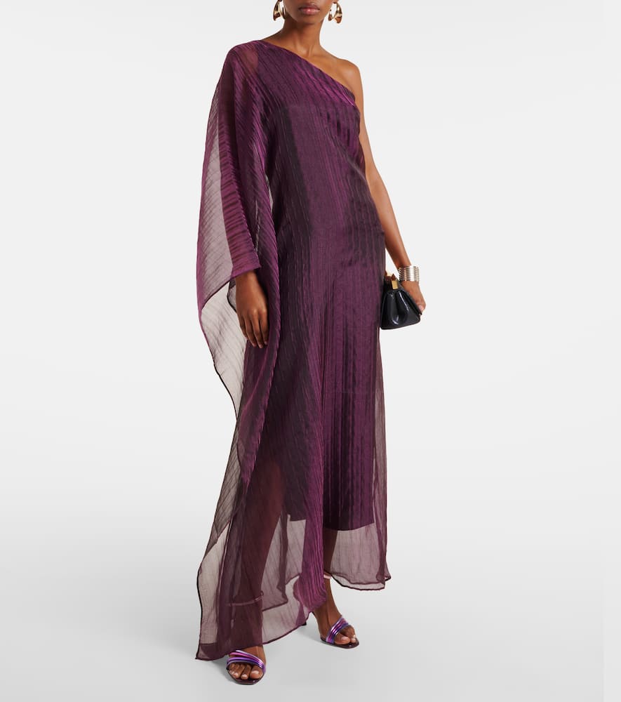Betsy one-shoulder cady gown