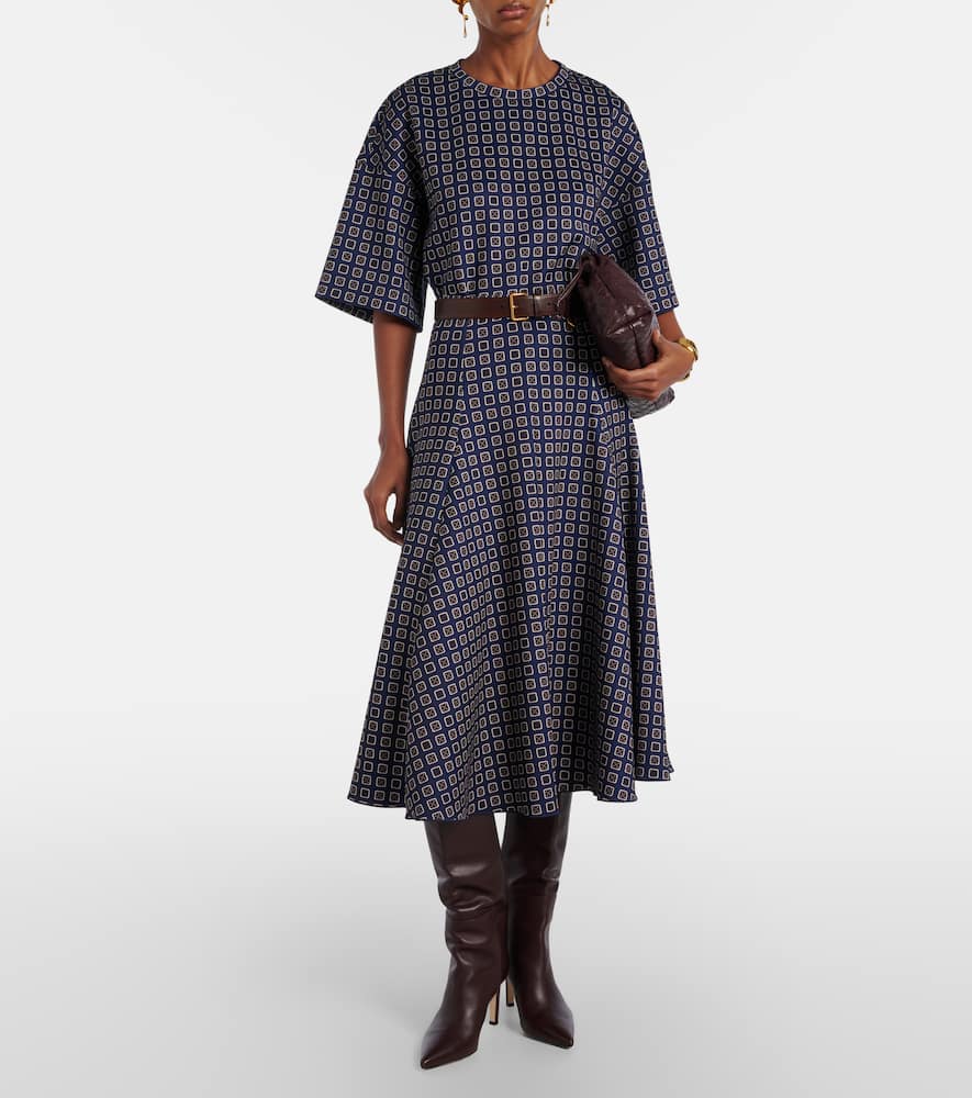 Benda printed jersey midi skirt