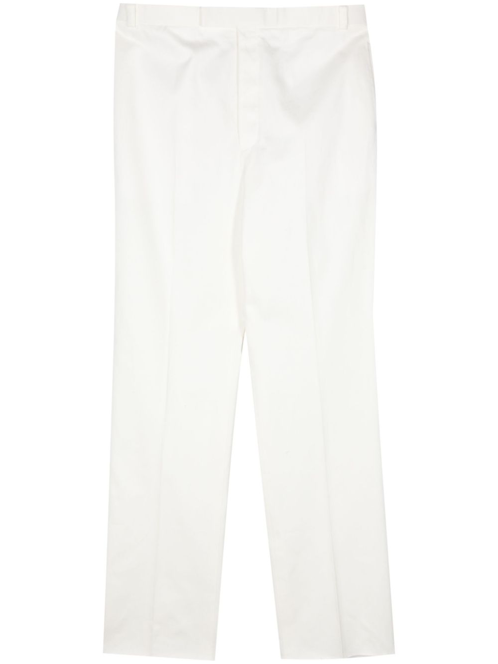 Mid-rise straight-leg trousers - White