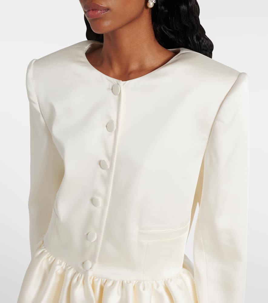 Meringue ruffled satin jacket