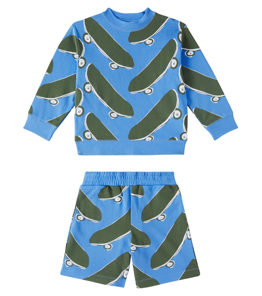 Stella McCartney Kids Printed cotton jersey sweatshirt and shorts set