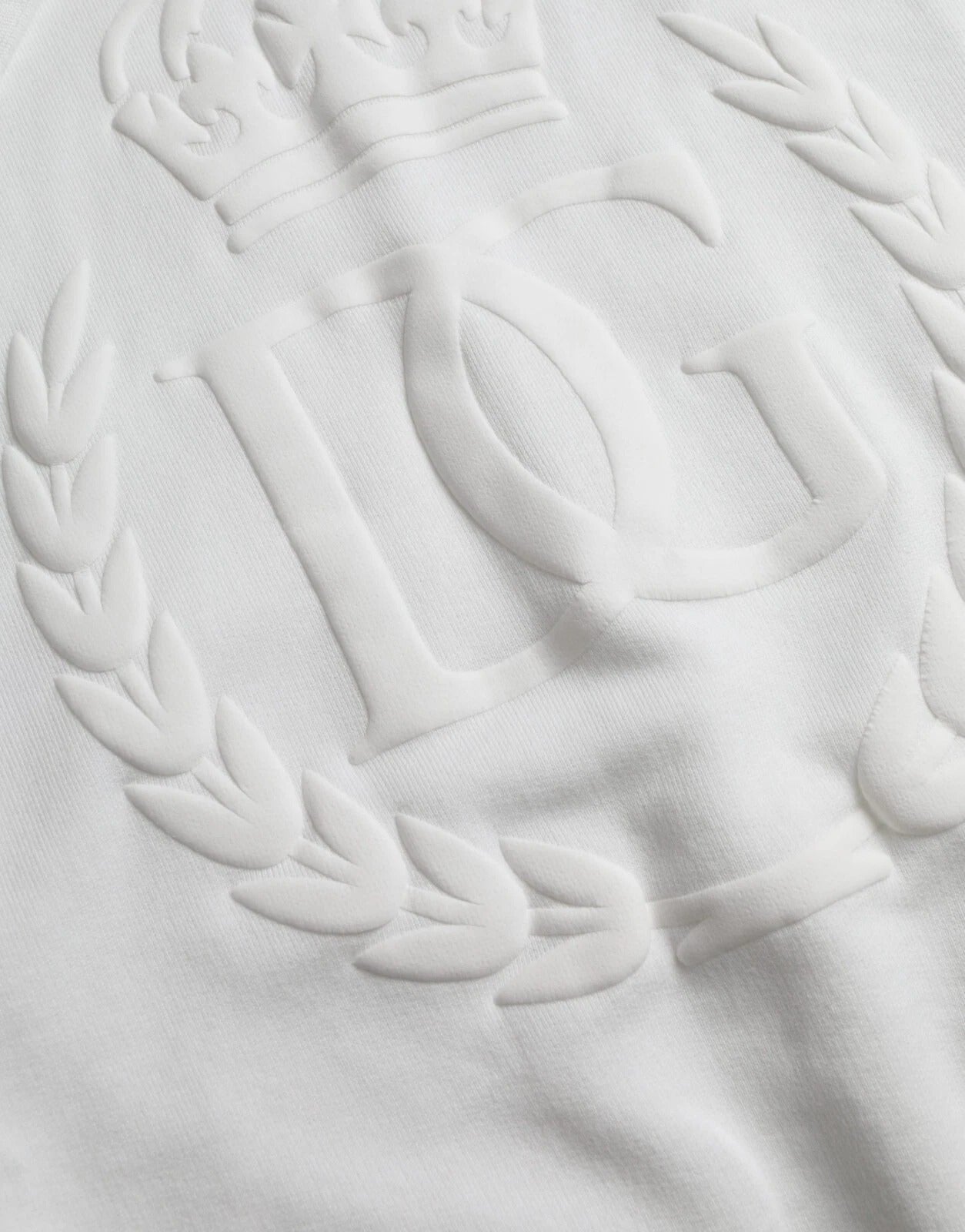 Embossed Logo Cotton Hooded Sweatshirt — White