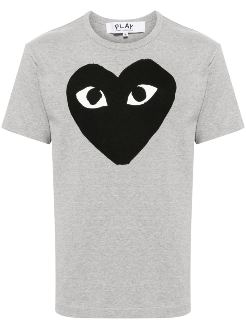 Grey Heart Print T-shirt