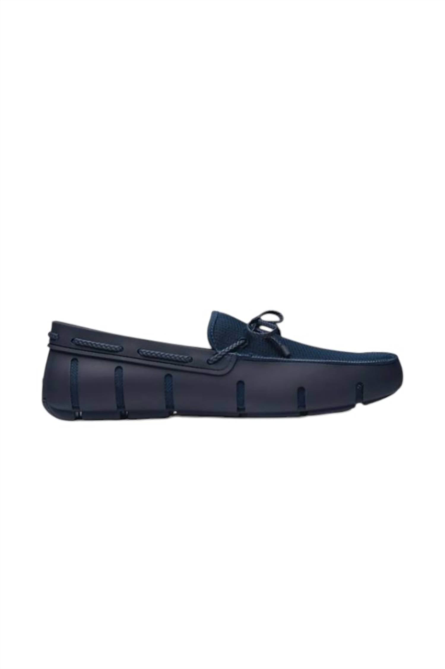 Men's Braided Lace Loafers In Navy