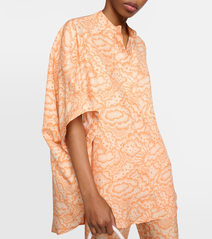Printed silk blouse