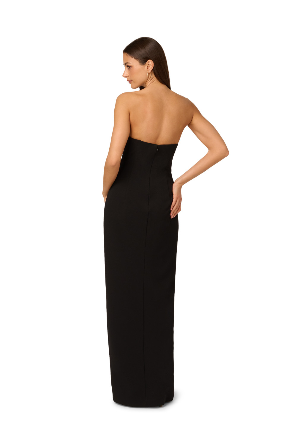 Adrianna Papell Womens Knit Crepe Long Dress - Black