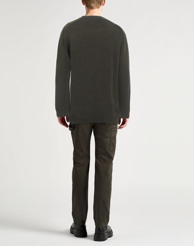 Man Sweater Military green Size XXL Merino Wool