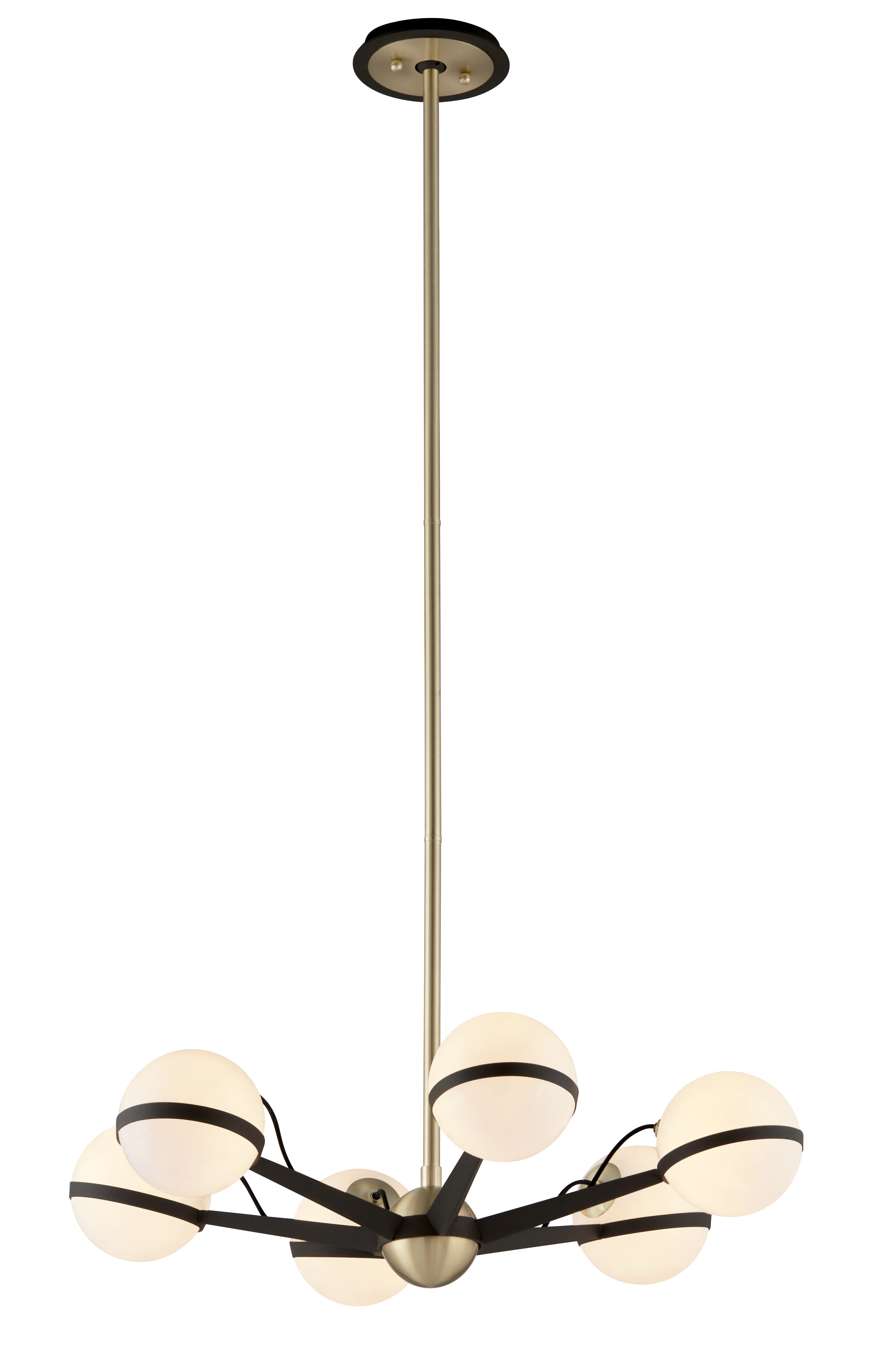 Troy Ace 6-Light Chandelier in Textured Bronze Brushed Bra