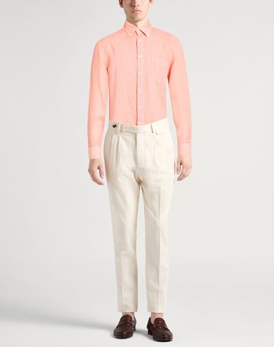 Man Shirt Salmon pink Size S Linen