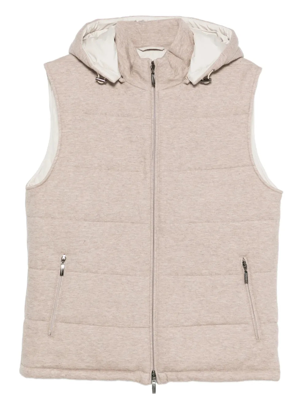 Quilted Cashmere Vest — Beige