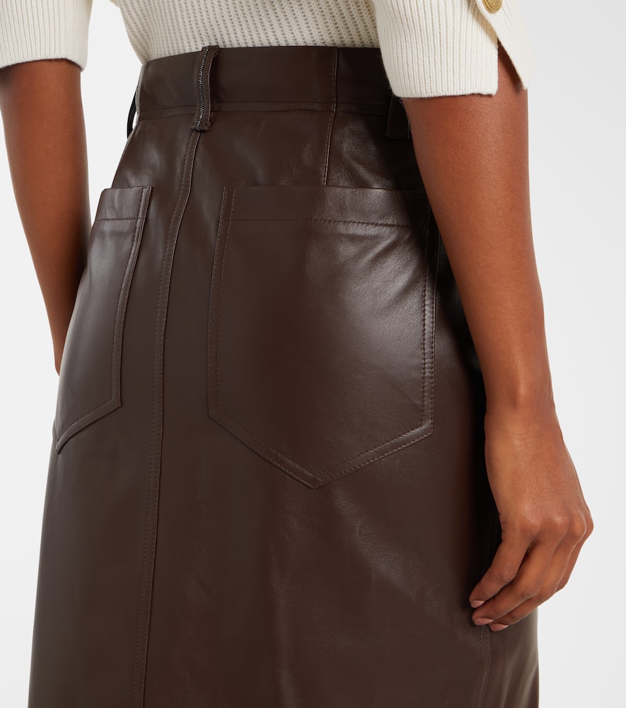 Leather maxi skirt