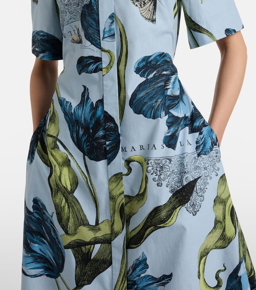 Floral cotton midi dress