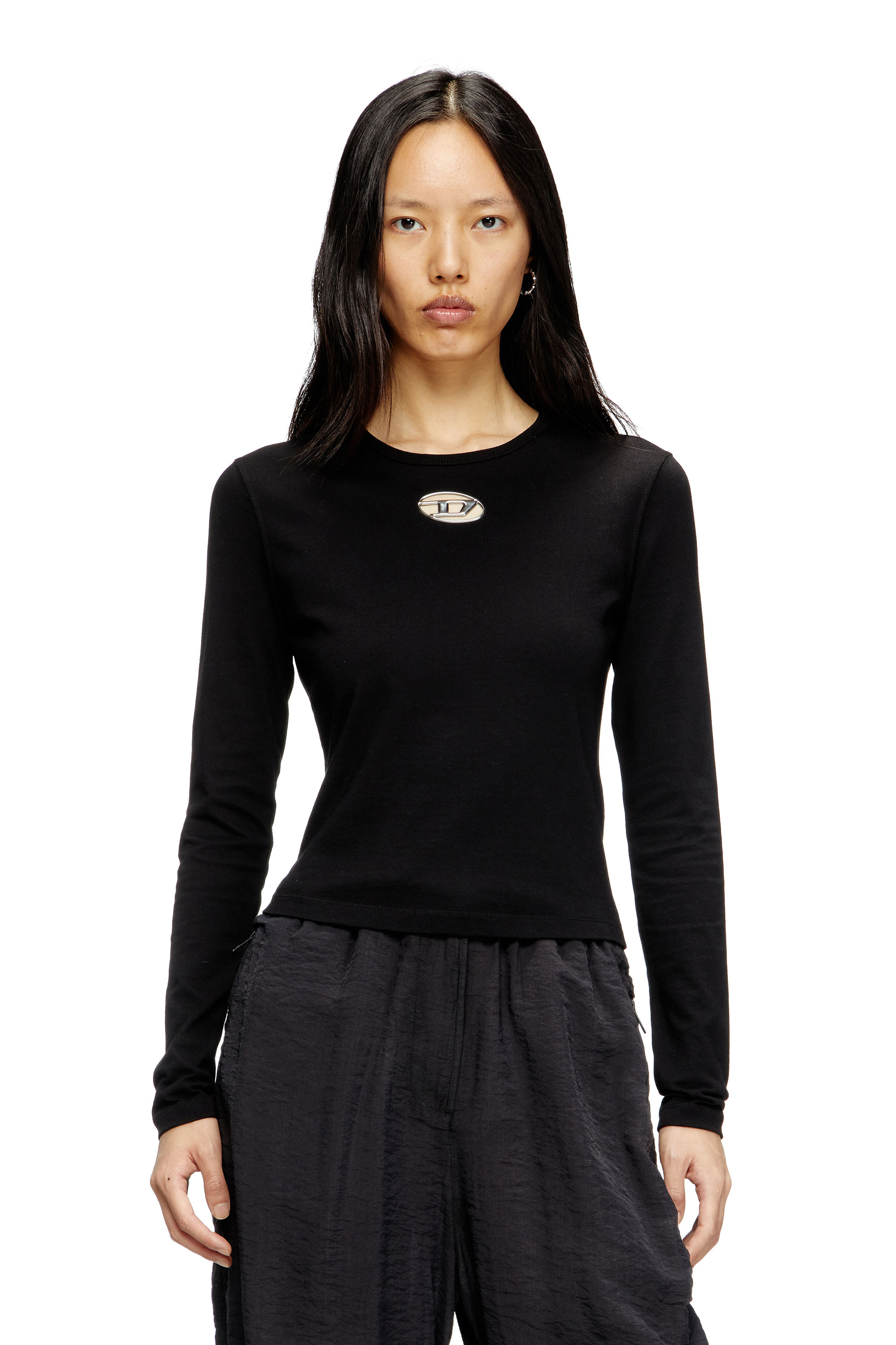 Long-sleeve top with Oval D cut-out