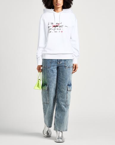 Woman Sweatshirt White Size L Cotton