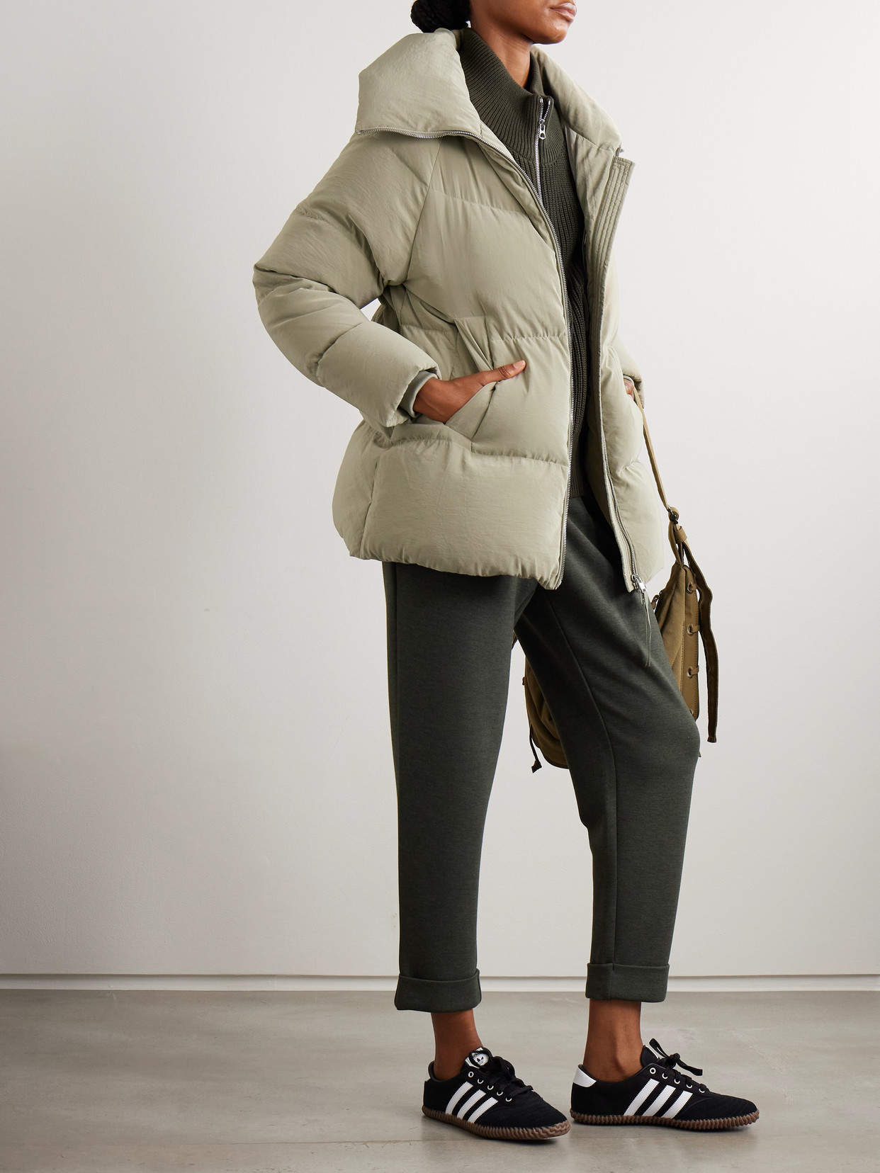 Valencia Quilted Crinkled-shell Down Jacket - Green