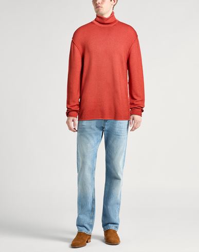 Man Turtleneck Rust Size L Virgin Wool