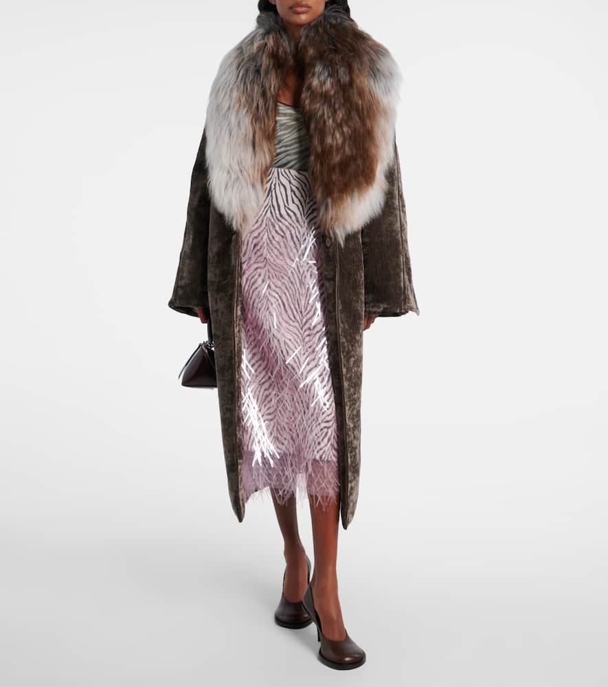 Shearling-trimmed coat