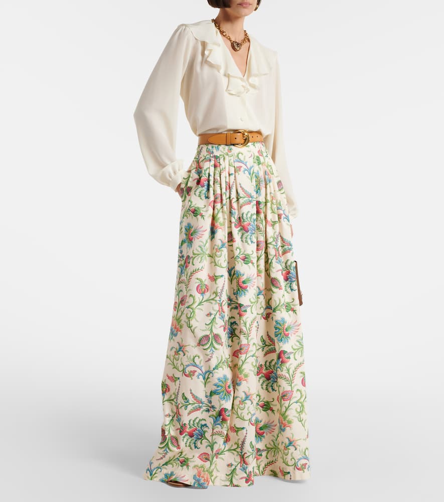 Floral cotton maxi skirt