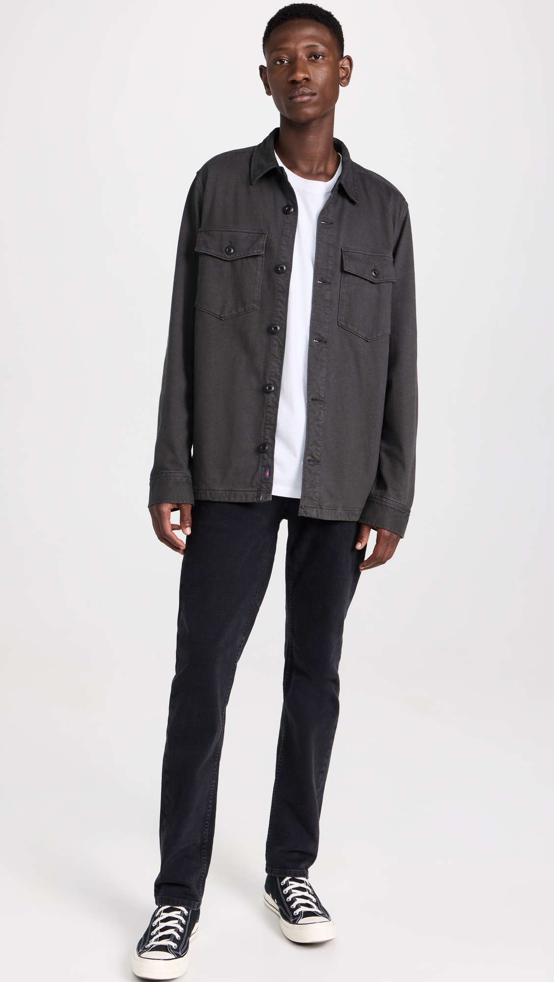 Jersey Shirt Jacket Faded Charcoal S