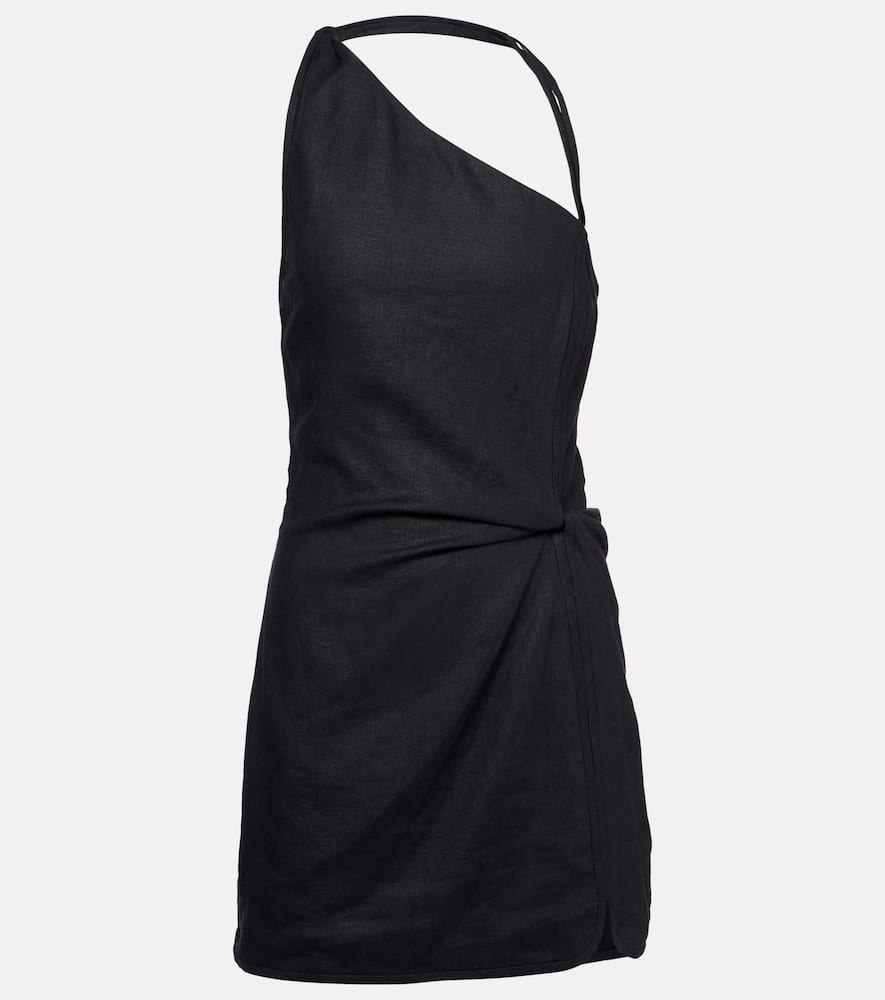 Affogato asymmetric linen minidress