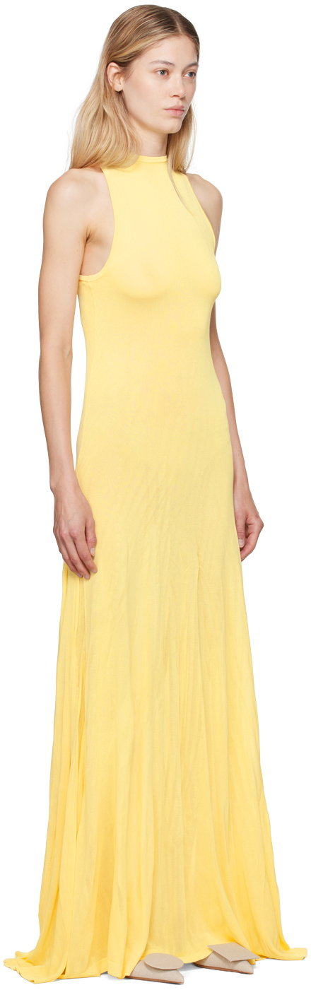 JACQUEMUS Yellow 'La robe maille Sculta' Maxi Dress