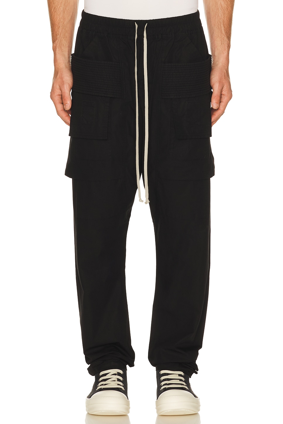 DRKSHDW by Rick Owens Creatch Cargo Drawstring in Black - Black. L also in M, XL/1X