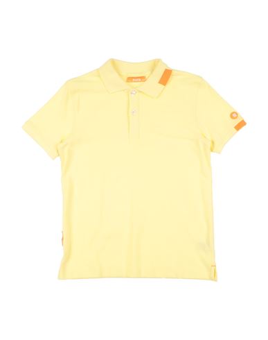 Man Polo shirt Yellow Size 16 Cotton, Elastane